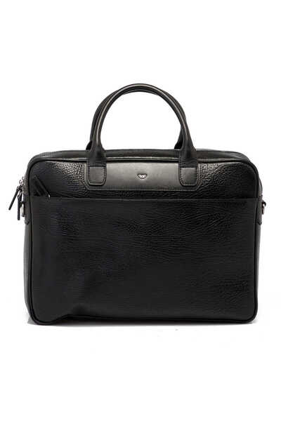 Tergan Black Genuine Leather Men's Briefcase - S1Ev00021428-R7U