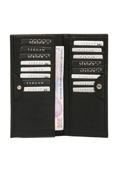 Tergan Μαύρο ανδρικό πορτοφόλι από γνήσιο δέρμα - S1CE00001619-A41