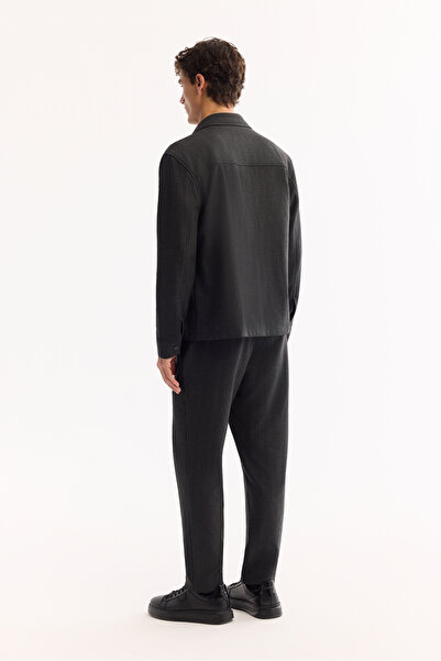 Avva Men's Anthracite Classic Collar Easy-Iron Comfort Fit Shirt Jacket A52Y2104