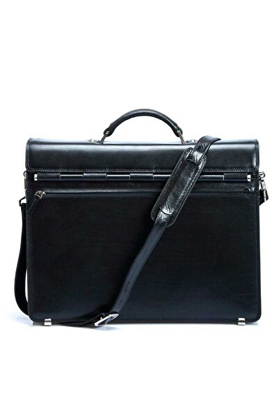 Tergan Black Genuine Leather Men's Briefcase - S1Ev00002634-A97