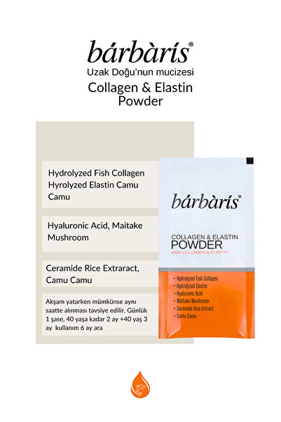Barbaris Kolajen & Elastin Powder 30*2 Paket %100 Saf Balık Tip1,tip3 Doğal Antioksidanlar Cilt Saç Tırnak