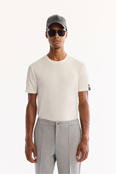 Avva Men's Gray Relaxed Fit Trousers with Elastic Sides, Cotton-Viscose Blend A52Y3036