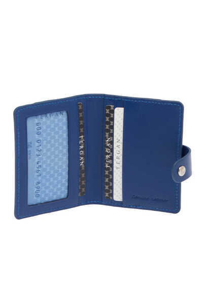 Tergan Синій шкіряний унісекс-гаманець для кредитних карток - S1KK00001653-J1F