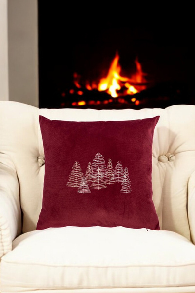 ASDİVA 43x43 Veličina Burgundska Pozadina Minimalni Motiv Borovine Kırkant Fu...