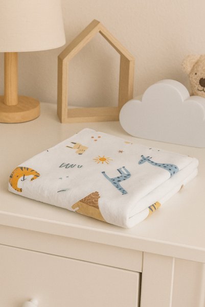 minial Baby Blanket Flannel 100% Cotton Oeko-Tex Certified (100 X 85 cm)