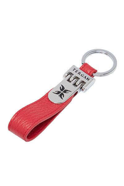 Tergan Red Genuine Leather Unisex Keychain - S1An00000247-B68