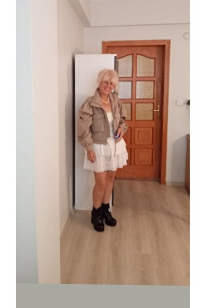 Butik Dik yaka iki ön cepli fermuarlı orj. kaliteli mont