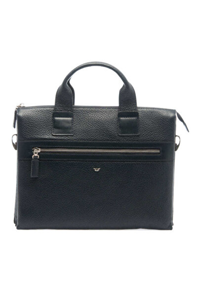 Tergan Navy Blue Genuine Leather Men's Briefcase - S1Ev00021368-A38