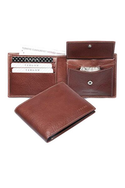 Tergan Ανδρικό πορτοφόλι από γνήσιο δέρμα Tan - S1CE00001483-B01