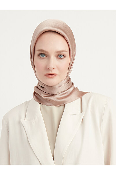 Şaless Tesettür Kadın Janjan-janjanlı Krinkıl Abiye Eşarp-açık Vizon- 100x100cm