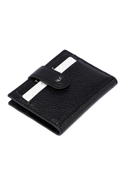 Tergan Black Genuine Leather Men's Credit Card Holder - S1Kk00001617-A6F