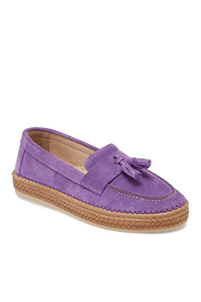 Tergan Lila Hakiki Süet Deri Kadın Espadril - K24I1AY67227-R92