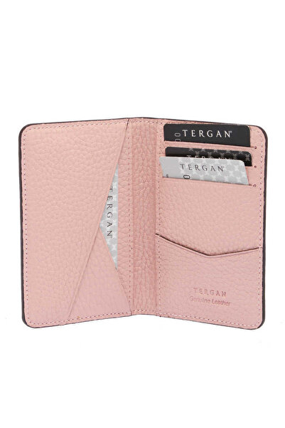 Tergan Ροζ Γνήσιο Δερμάτινο Θήκη Πιστωτικής Κάρτας Unisex - S1KK00001645-T8A