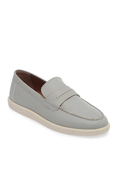 Tergan Gri Hakiki Deri Erkek Loafer - E24I1AY56705-H1Y