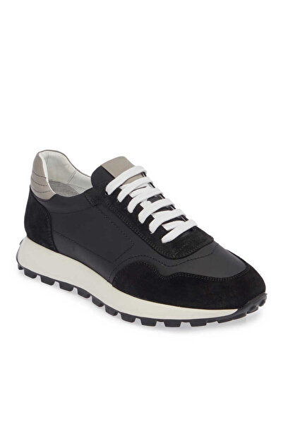 Tergan Siyah Hakiki Deri Erkek Sneaker - E24I1AY56734-A01
