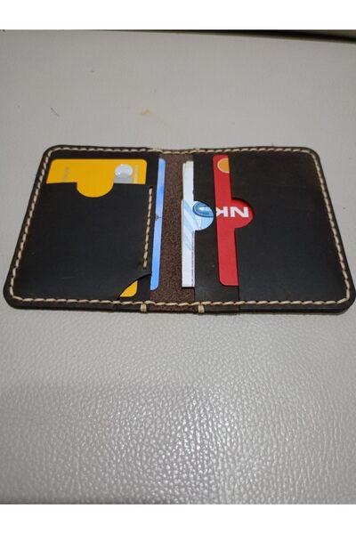 MESACRAFT Erkek Cüzdanı Kestane , Crayz Deri,ince Model Kredi Kartı & Kartvizitlik, Kadın-erkek Cüzdan Kartlık