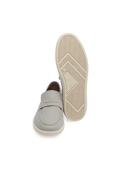 Tergan Gri Hakiki Deri Erkek Loafer - E24I1AY56705-H1Y