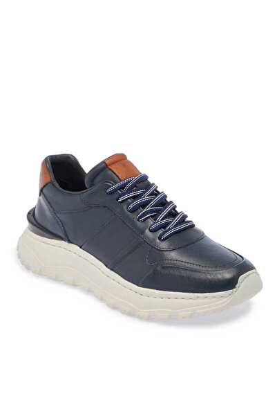 Tergan Lacivert Hakiki Deri Erkek Sneaker - E24I1AY56621-A31