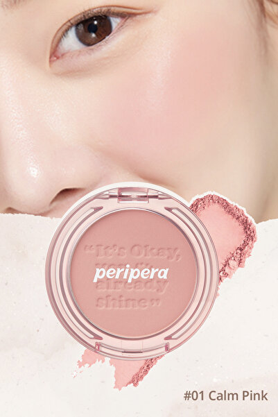 PERIPERA Pastel Tonlarda Sebum Dengeleyici Toz Allık PERIPERA Pure Blushed Sunshine Cheek (01 Calm Pink)