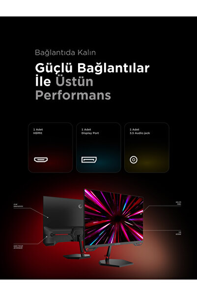 Rampage CRIMSON CR25R300F 25 300Hz 1ms CSOT FAST IPS FHD Freesync/G-Sync PC Flat Oyuncu Monitörü