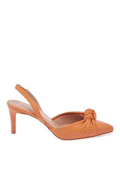 Tergan Turuncu Hakiki Deri Kadın Stiletto - K24I1AY67169-T6S