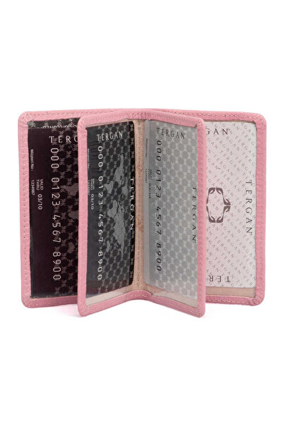 Tergan Ροζ Γνήσιο Δερμάτινο Θήκη Πιστωτικής Κάρτας Unisex - S1KK00001601-M4M