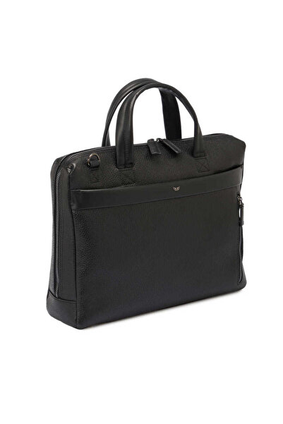 Tergan Black Genuine Leather Men's Briefcase - S1Ev00021306-D3H