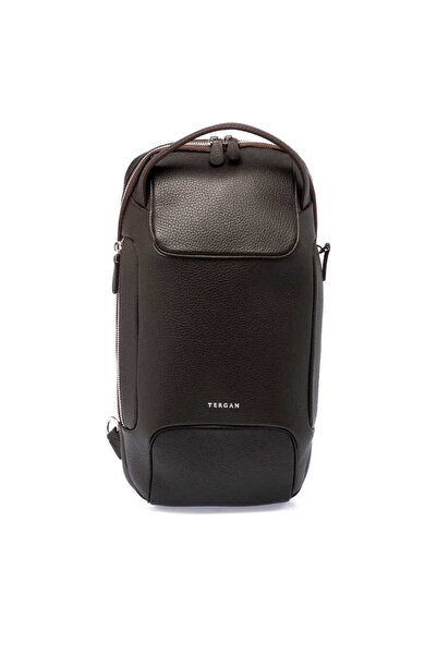 Tergan Kahverengi Hakiki Deri Erkek Çapraz Askılı Çanta - S1AC00021455-A42