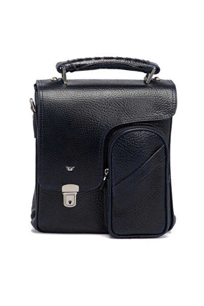 Tergan Lacivert Hakiki Deri Erkek Çapraz Askılı Çanta - S1AC00022709-P5Y
