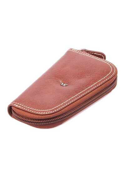 Tergan Tan Genuine Leather Unisex Keychain - S1An00000090-B01