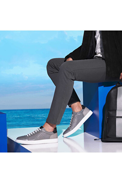 Tergan Gri Hakiki Deri Erkek Sneaker - E24I1AY56729-G35