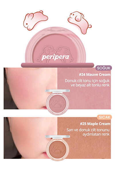 PERIPERA Yumuşak ve Nemli Dokulu Allık PERIPERA Pure Blushed Sunshine Cheek (#24 Mauve Cream) (Tteok Recipe)