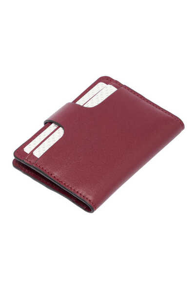 Tergan Claret Red Genuine Leather Unisex Credit Card Holder - S1Kk00001653-X31