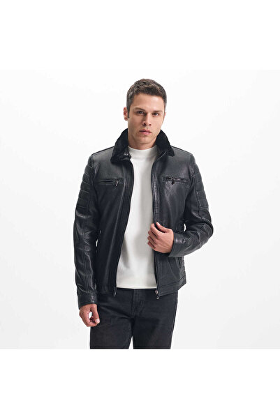 Tergan Siyah Hakiki Deri Erkek Hakiki Deri Mont - E23KDM310471-Q4O