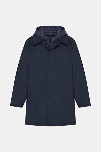 W Collection Hooded Navy Blue Parka