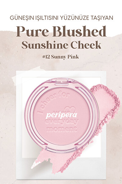PERIPERA Pastel Tonlarda Sebum Dengeleyici Toz Allık PERIPERA Pure Blushed Sunshine Cheek (12 Sunny Pink)