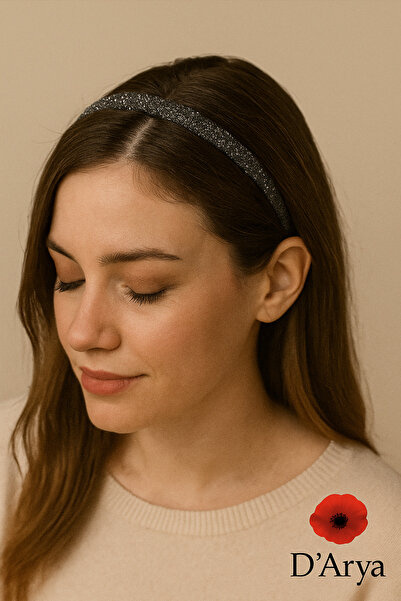 Darya Dd593 Silver Glitter Thin Crown (Sparkling New Year Model) Christmas Hairband