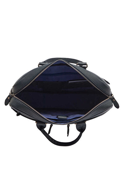 Tergan Navy Blue Genuine Leather Men's Briefcase - S1Ev00021476-A38