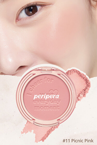 PERIPERA Pastel Tonlarda Sebum Dengeleyici Toz Allık PERIPERA Pure Blushed Sunshine Cheek (11Picnic Pink)