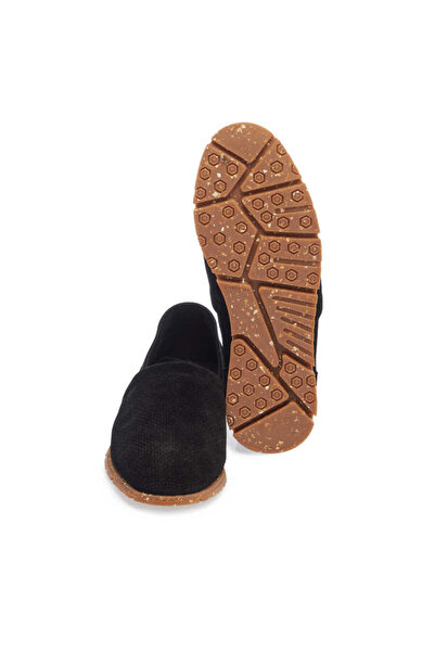 Tergan Siyah Hakiki Süet Deri Erkek Loafer - E24I1AY56589-A01