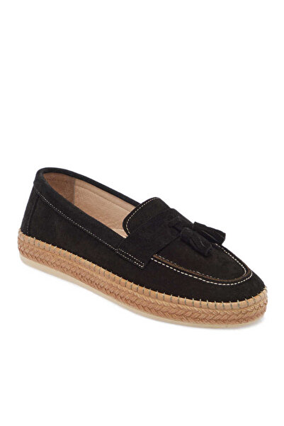 Tergan Siyah Hakiki Süet Deri Kadın Espadril - K24I1AY67227-A01