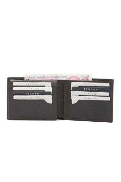 Tergan Ανδρικό πορτοφόλι από γνήσιο δέρμα καφέ - S1CE00001468-A42