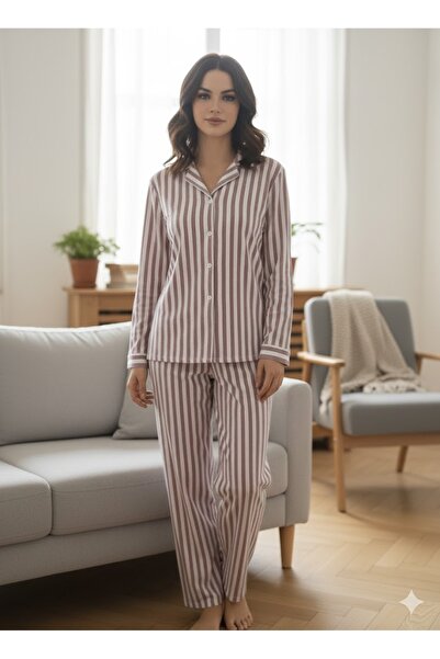 FAMES PİJAMA Women's Buttoned Pajamas Set