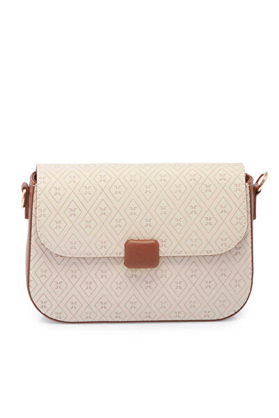 Tergan Bej Print Kadın Omuz Çantası - S25K1PR09172-E52