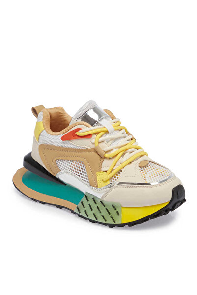 Tergan Bej Deri-Tekstil Kadın Sneaker - K24I1AY67333-A25