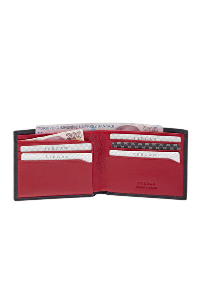 Tergan Μαύρο ανδρικό πορτοφόλι από γνήσιο δέρμα - S1CE00001654-U3U