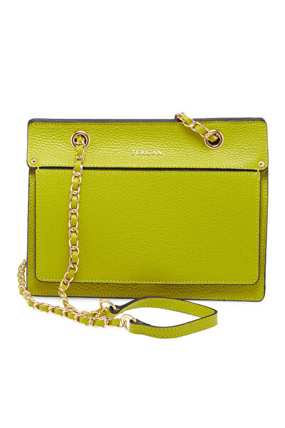 Tergan Yeşil Hakiki Deri Kadın Çapraz Askılı Çanta - S24K1BC79486-T7A