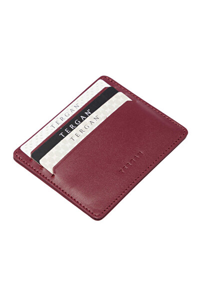 Tergan Claret Red Genuine Leather Unisex Credit Card Holder - S1Kk00001050-X31