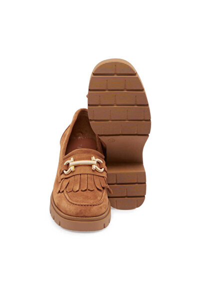 Tergan Kahve Hakiki Süet Deri Kadın Makosen - K24S1AY67637-T86