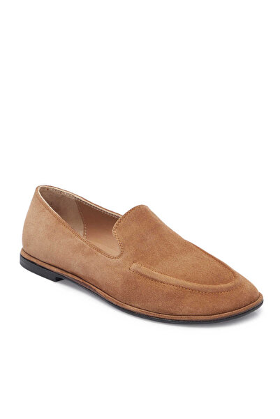Tergan Kahve Hakiki Süet Deri Kadın Loafer - K25I1AY68042-K58